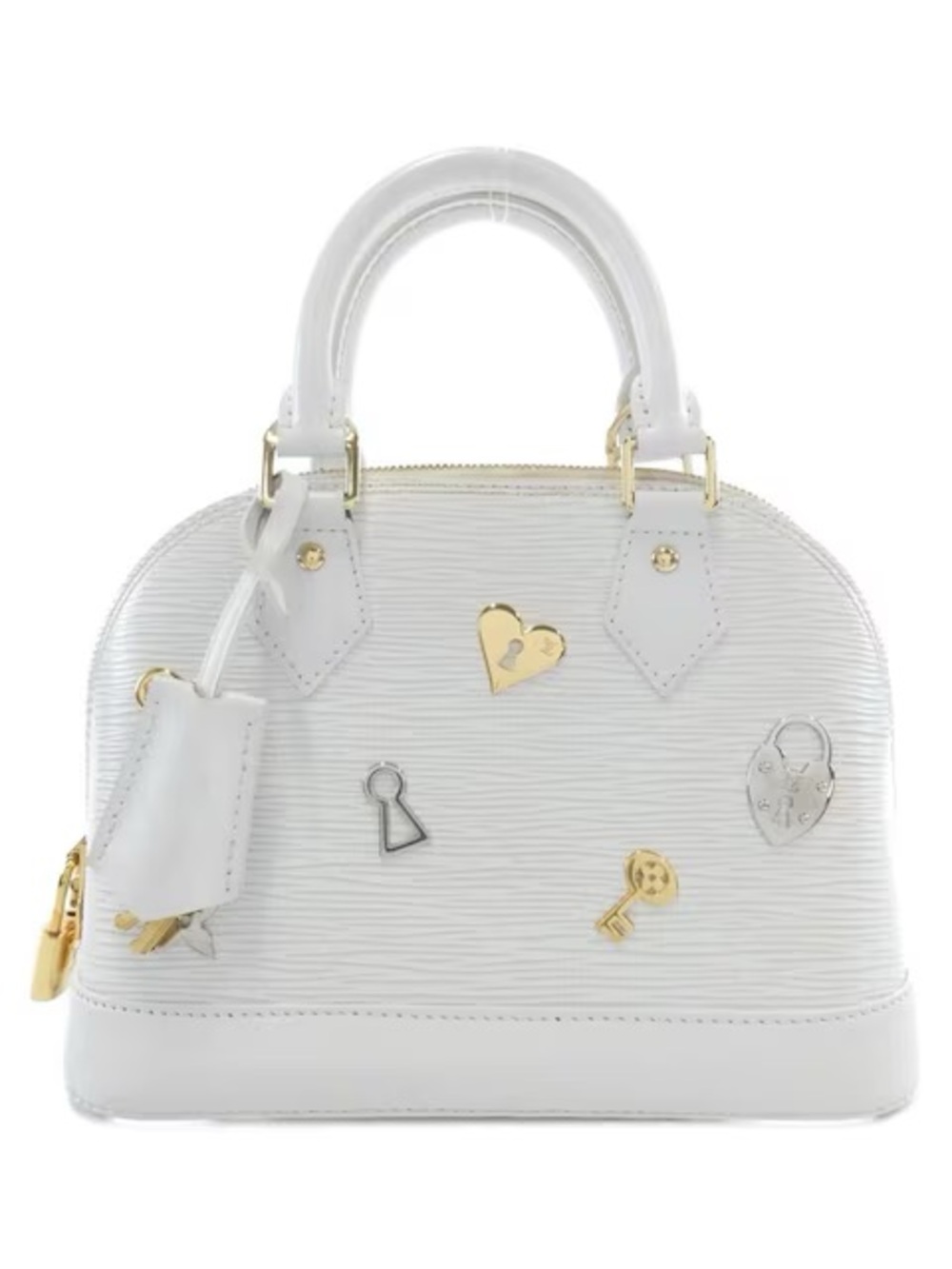 Louis Vuitton Alma BB Love Lock Epi White Limited Edition